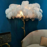 Nordic LED Ostrich Feather Floor Lamp