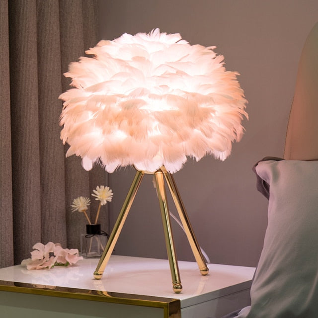 Brauer Feather Bedroom Table Lamp