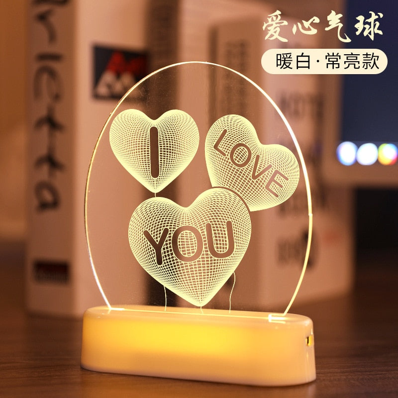 3D LED Night Light for Home Decor, Home Furnishing, Homeware, lamp, night lamp, night light, Baby Room etc.