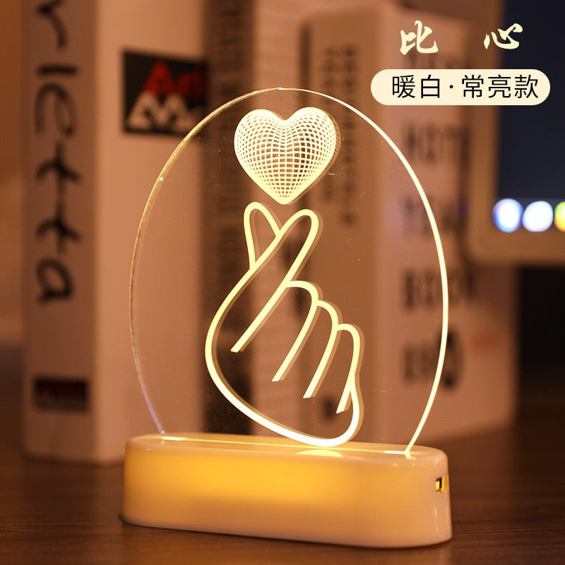 3D LED Night Light for Home Decor, Home Furnishing, Homeware, lamp, night lamp, night light, Baby Room etc.