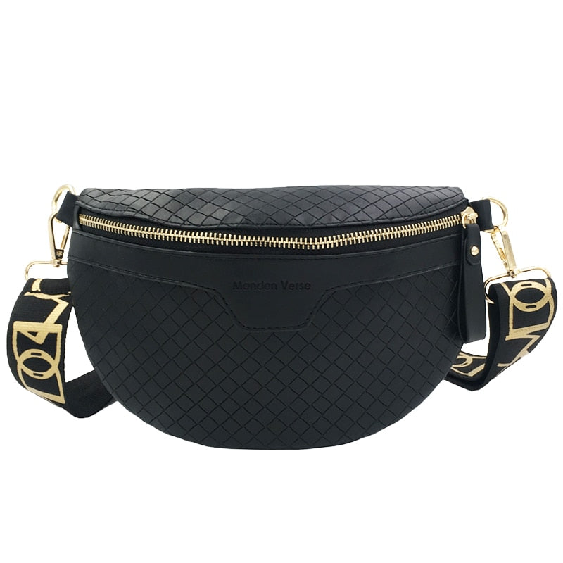 Elegant Plaid leather Waist Bag