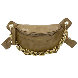 Elegant Plaid leather Waist Bag