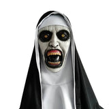 Horror Nun Latex Mask with Head Scarf