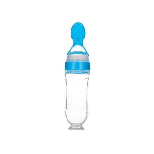 Safe Useful Silicone Baby Bottle With Spoon