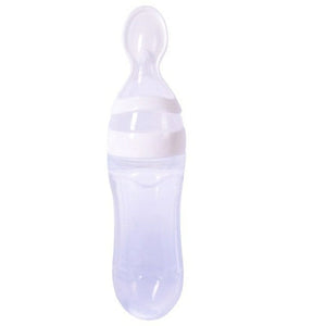 Safe Useful Silicone Baby Bottle With Spoon