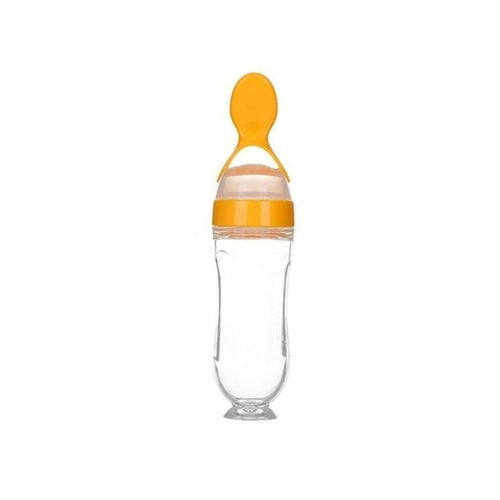 Safe Useful Silicone Baby Bottle With Spoon