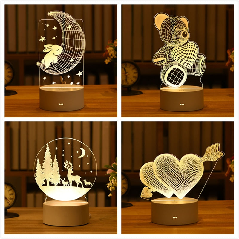 3D LED Night Light for Home Decor, Home Furnishing, Homeware, lamp, night lamp, night light, Baby Room etc.