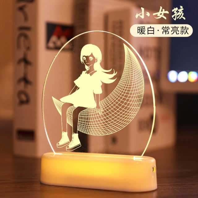 3D LED Night Light for Home Decor, Home Furnishing, Homeware, lamp, night lamp, night light, Baby Room etc.