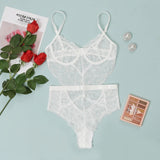 Ellolace Bodysuit Women Lace Sexy