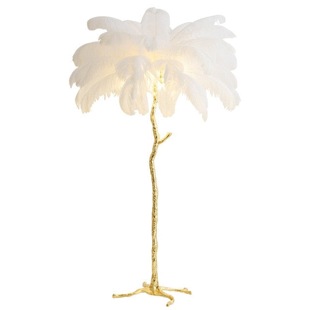 Nordic LED Ostrich Feather Floor Lamp