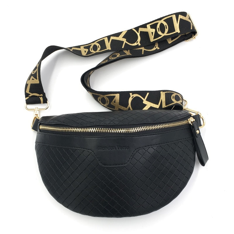 Elegant Plaid leather Waist Bag