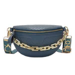 Elegant Plaid leather Waist Bag